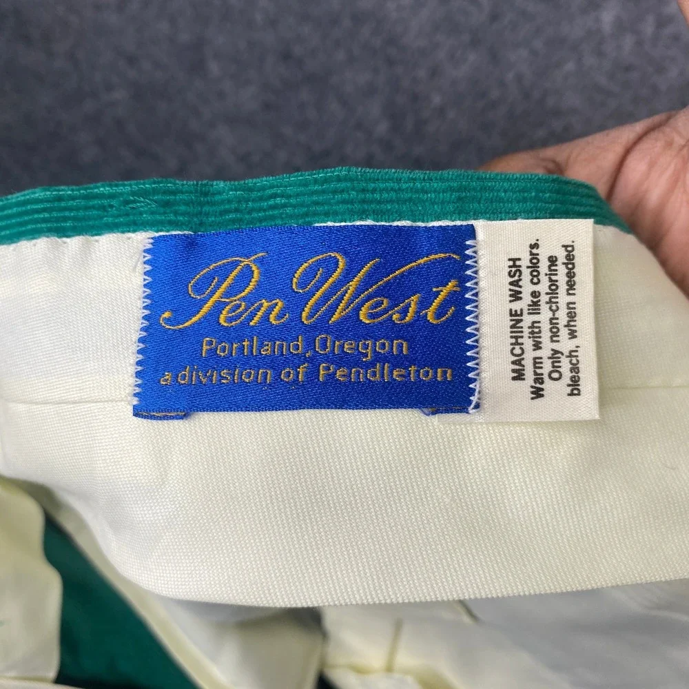Vintage Pen West Pendleton Green Corduroy Pants Straight Leg Trousers Emerald
